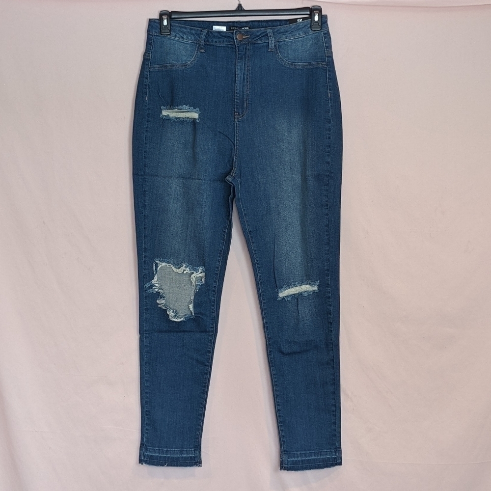 Fashion Nova Assisi Skinny Jeans Medium Blue Wash size 3X
